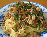 にらと挽き肉の中華風☆肉味噌パスタ作り方12写真