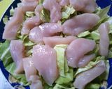 簡単！鶏むね肉と　キャベツの　レンジ蒸し作り方3写真