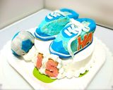 サッカー バースデーケーキ作り方13写真
