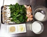 簡単♪鮭とほうれん草のクリームパスタ作り方1写真