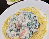 簡単♪鮭とほうれん草のクリームパスタ作り方8写真