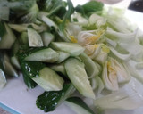 超簡単　青梗菜ときゅうり炒め作り方1写真