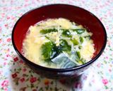 えのきとわかめの卵入り味噌汁♪作り方3写真