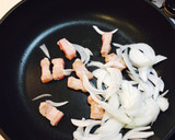 使いきり！豚バラと絹さやの和風パスタ作り方3写真