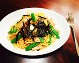 使いきり！豚バラと絹さやの和風パスタ作り方7写真