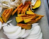 ◆季節限定◆新玉ねぎとカボチャの味噌汁◆作り方1写真