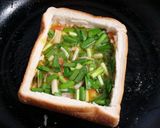 中華風？！ニラ玉マヨトースト作り方5写真