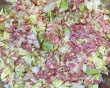 暑い日に！春キャベツを使った餃子の餡丼作り方2写真