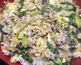 暑い日に！春キャベツを使った餃子の餡丼作り方4写真