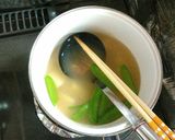 絹さや&じゃがいものお味噌汁♡揚げ玉入り作り方7写真