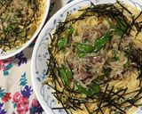 絹さやと茗荷の✿しらすスパゲティー✿作り方7写真