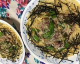 絹さやと茗荷の✿しらすスパゲティー✿作り方8写真