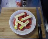 レンジで簡単3分　トマトとチーズのスープ作り方1写真