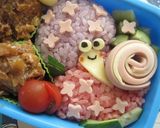アジサイとカタツムリのお弁当（キャラ弁）作り方3写真