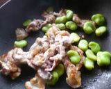 そら豆と豚肉のオイスター炒め♪作り方4写真