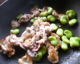 そら豆と豚肉のオイスター炒め♪作り方4写真