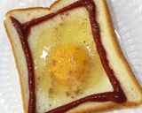 朝ごはん 半熟卵パン作り方2写真