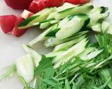 きゅうりとトマトと水菜のサラダ作り方1写真