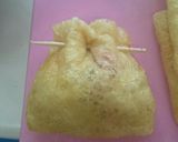 残った餃子の具で◆油揚げ巾着スープ◆作り方5写真
