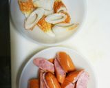 新たまとウインナーのカレーソテー作り方1写真