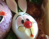 ♡チシャ猫と白うさぎ♡キャラ弁♡作り方2写真