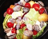 STAUBアサリと海老の野菜白ワイン蒸作り方3写真