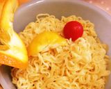 オレンジと食べる☆辛みそ豚骨つけ麺ランチ作り方8写真