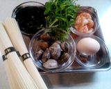 涼☆アサリだし汁とオリーブオイルの素麺作り方1写真