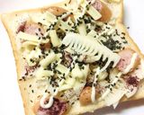 紫蘇レモン❀筍×ウィンナーの和トースト作り方5写真