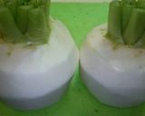 新玉ねぎを使って旬のかぶの肉詰め蒸し作り方1写真