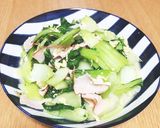 チンゲンサイとハムと卵の炒め物作り方3写真