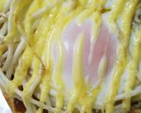 シャキ旨！トロリ卵のお好み焼きトースト作り方3写真