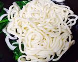 ハンバーグでガッツリ〜洋風焼きうどん！作り方4写真