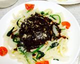 ハンバーグでガッツリ〜洋風焼きうどん！作り方8写真