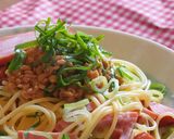 夏は。和風な納豆パスタ作り方6写真