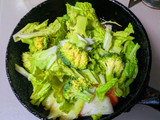 白菜とチョリソーのマヨ炒め煮