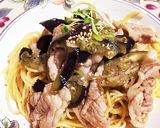豚肉と茄子の和風パスタ作り方5写真