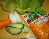 簡単ランチ　辛口スパサラダ(韓風)作り方2写真