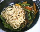 簡単ランチ ししとう カボチャの焼うどん作り方5写真