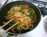 簡単ランチ　ししとう　カボチャの焼うどん作り方6写真