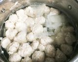 山芋と鶏ひき肉団子スープ作り方6写真