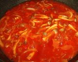 うすいえんどうとエビのトマトパスタ作り方6写真