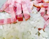 グリーンピースとベーコンの温卵チーズのせ作り方1写真
