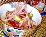 ３分【生かつおとみょうがの山葵醤油和え】作り方3写真