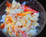 カニとほうれん草のトマトクリームパスタ作り方1写真