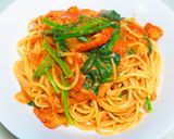 カニとほうれん草のトマトクリームパスタ作り方11写真