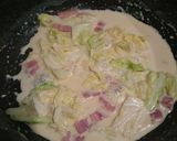 春キャベツとベーコンの豆乳クリームパスタ作り方5写真