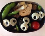 キャラ弁 まっくろクロスケ作り方3写真