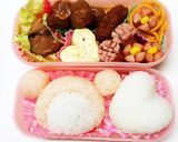 クマさんかぶったキティちゃん♡キャラ弁作り方3写真