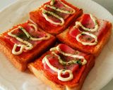 チーズ無くてもピザトースト作り方4写真